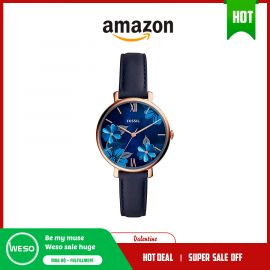 Đồng hồ thạch anh thường bằng da và thép không gỉ Fossil Women Jacqueline