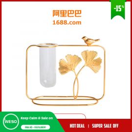Ống nghiệm cắm hoa trang trí với khung sắt