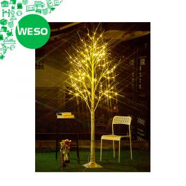 "Noel says Santa sales"| Bolylight Birch Tree với ánh sáng 8ft 136L LED thắp sáng Cây trang trí Giáng sinh cho Phòng ngủ Tiệc cưới Văn phòng Trang chủ Sử dụng ngoài trời và trong nhà Màu trắng ấm
